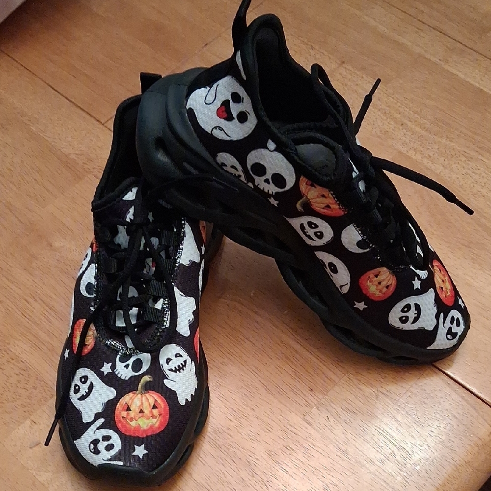 Halloween Ghost and Pumpkin Sneakers